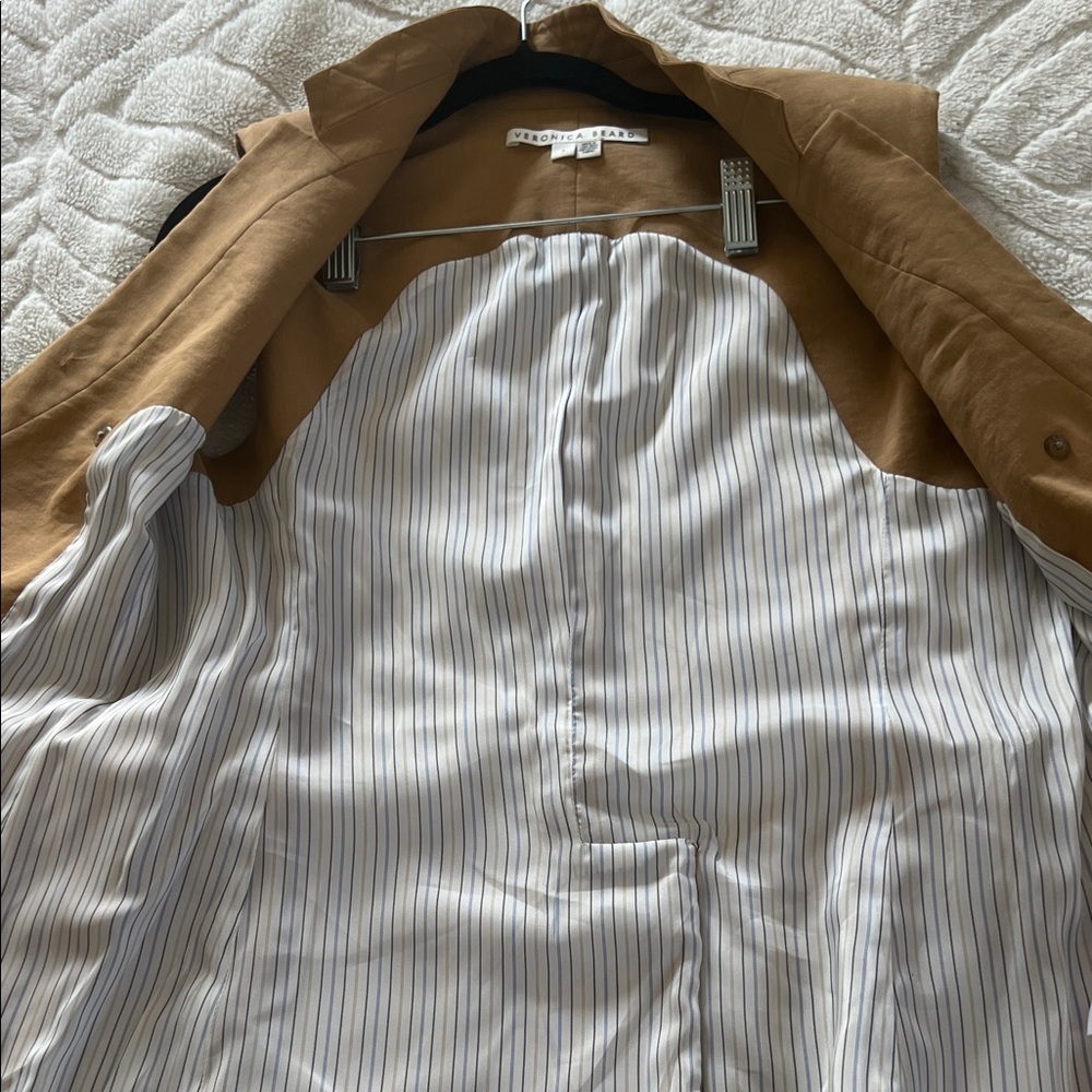 Veronica Beard Camel Double-Breasted Vest and Shorts Set - Picture 6 of 12